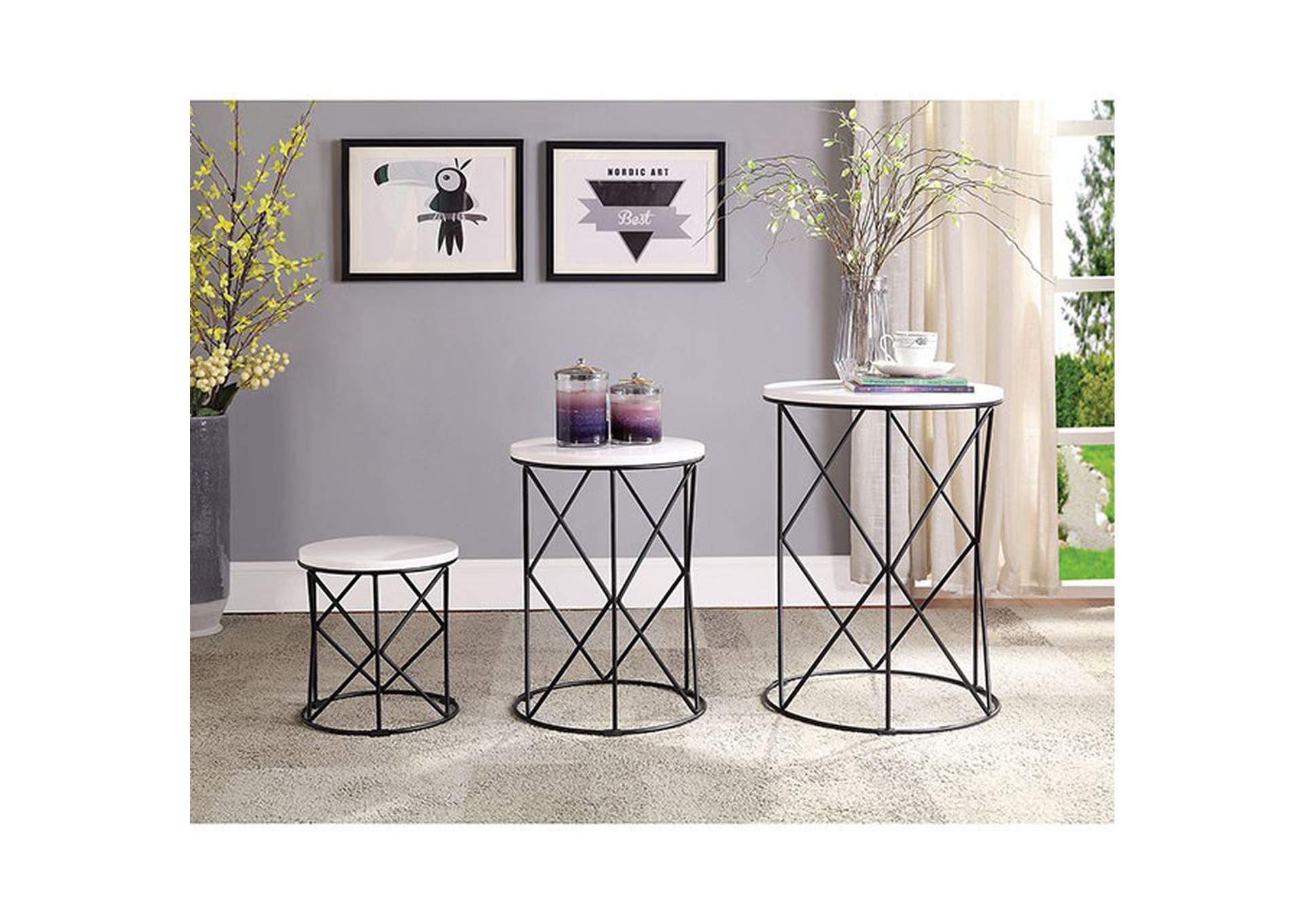 Madyson 3 Pc. Nesting Table,Furniture of America