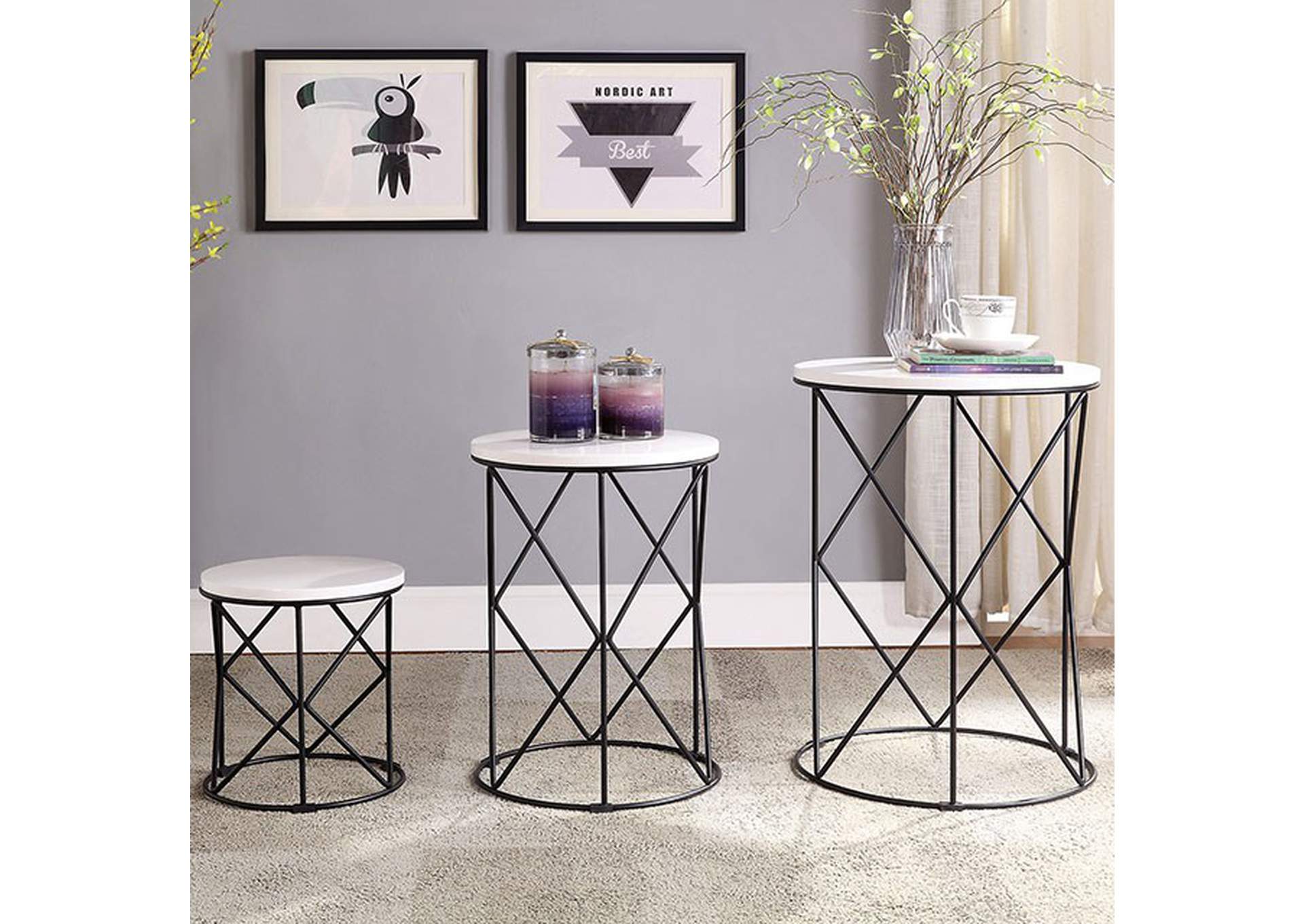 Madyson 3 Pc. Nesting Table,Furniture of America