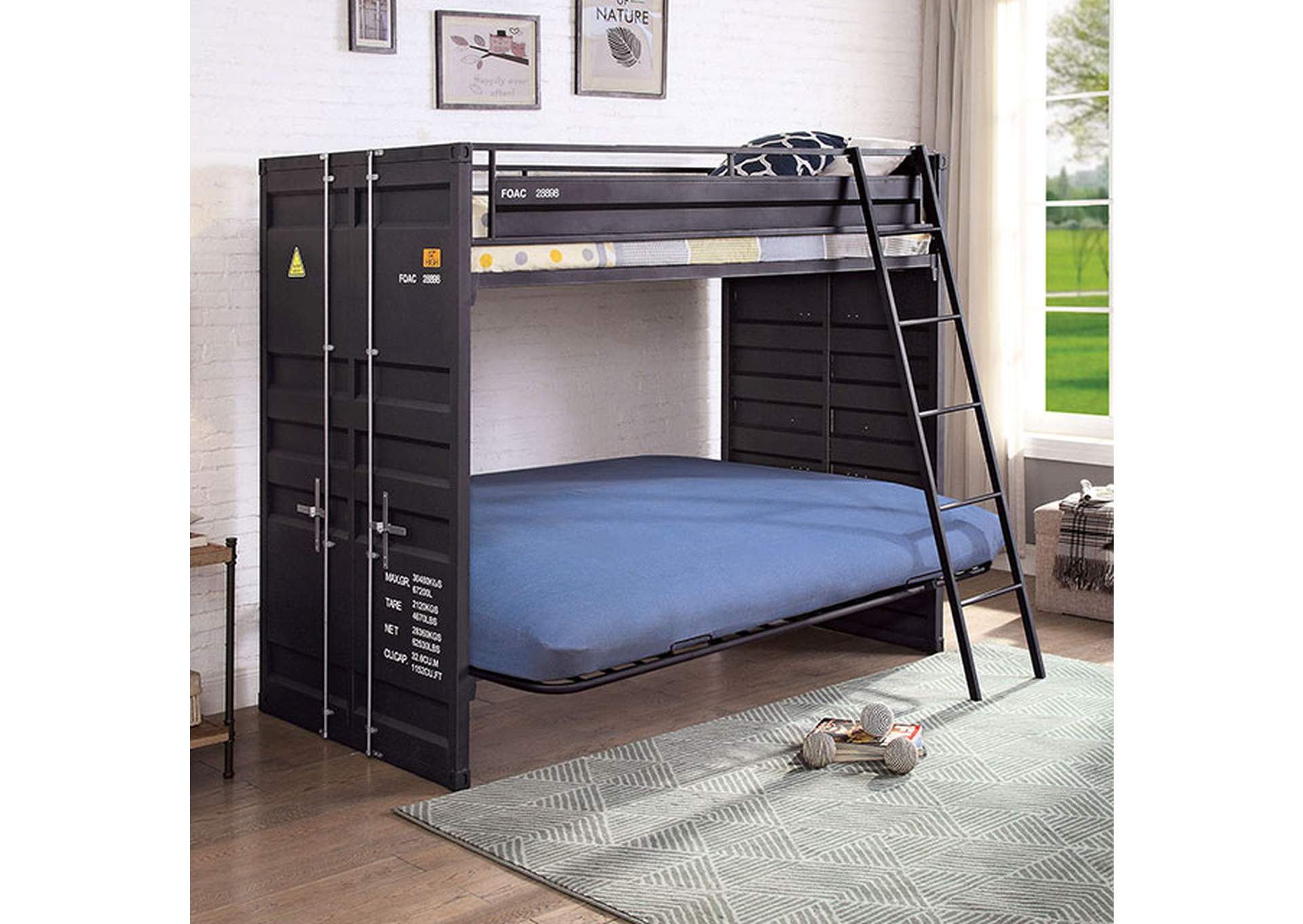 Lafray Twin Bunk w/ Futon Base,Furniture of America