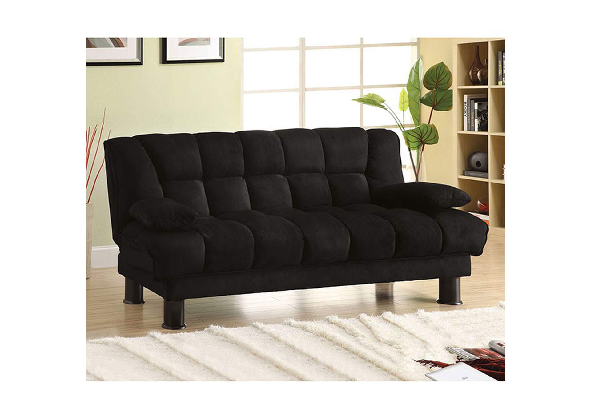Bonifa Black Futon Sofa,Furniture of America