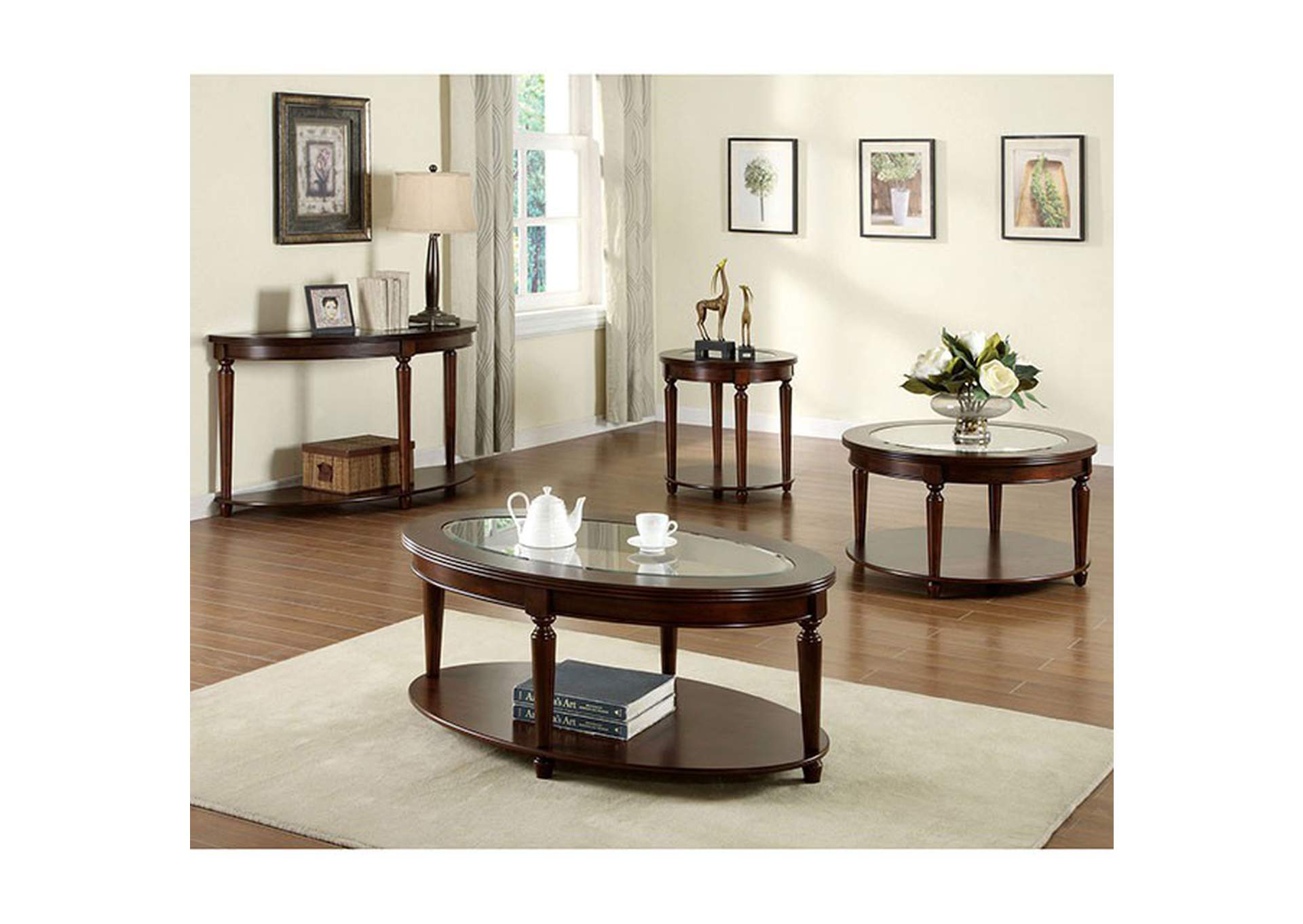 Granvia Dark Cherry End Table,Furniture of America