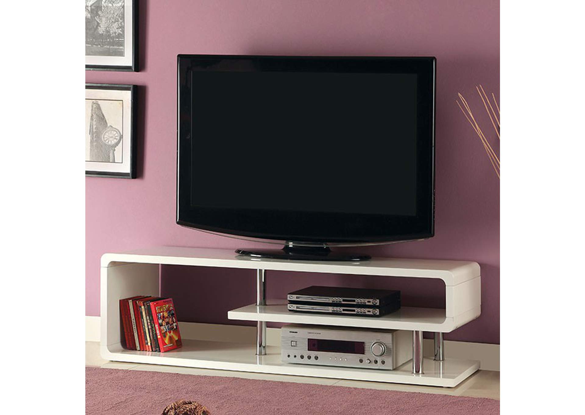 Ninove White TV Console,Furniture of America TX
