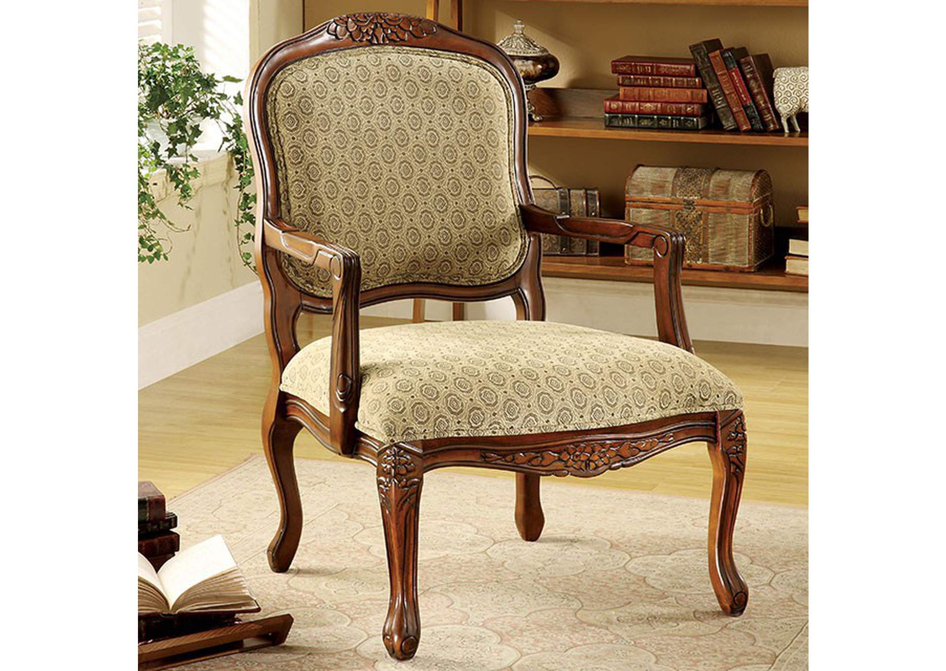 Quintus Antique Oak Accent Chair,Furniture of America TX