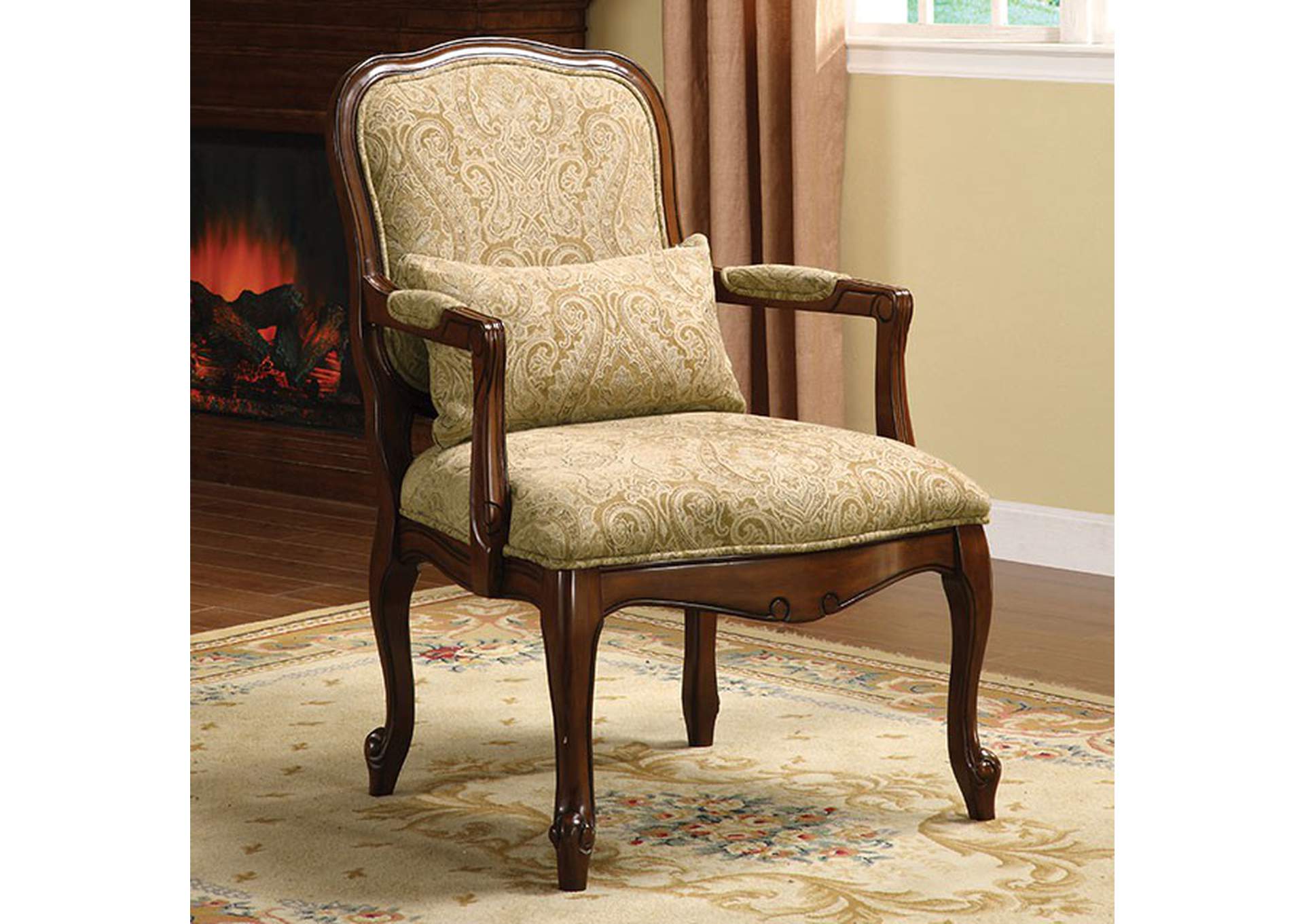 Waterville Beige Accent Chair,Furniture of America TX
