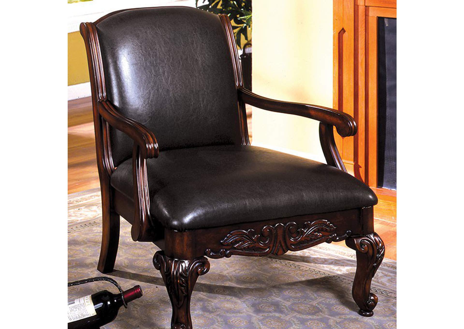 Sheffield Antique Dark Cherry Accent Chair,Furniture of America TX