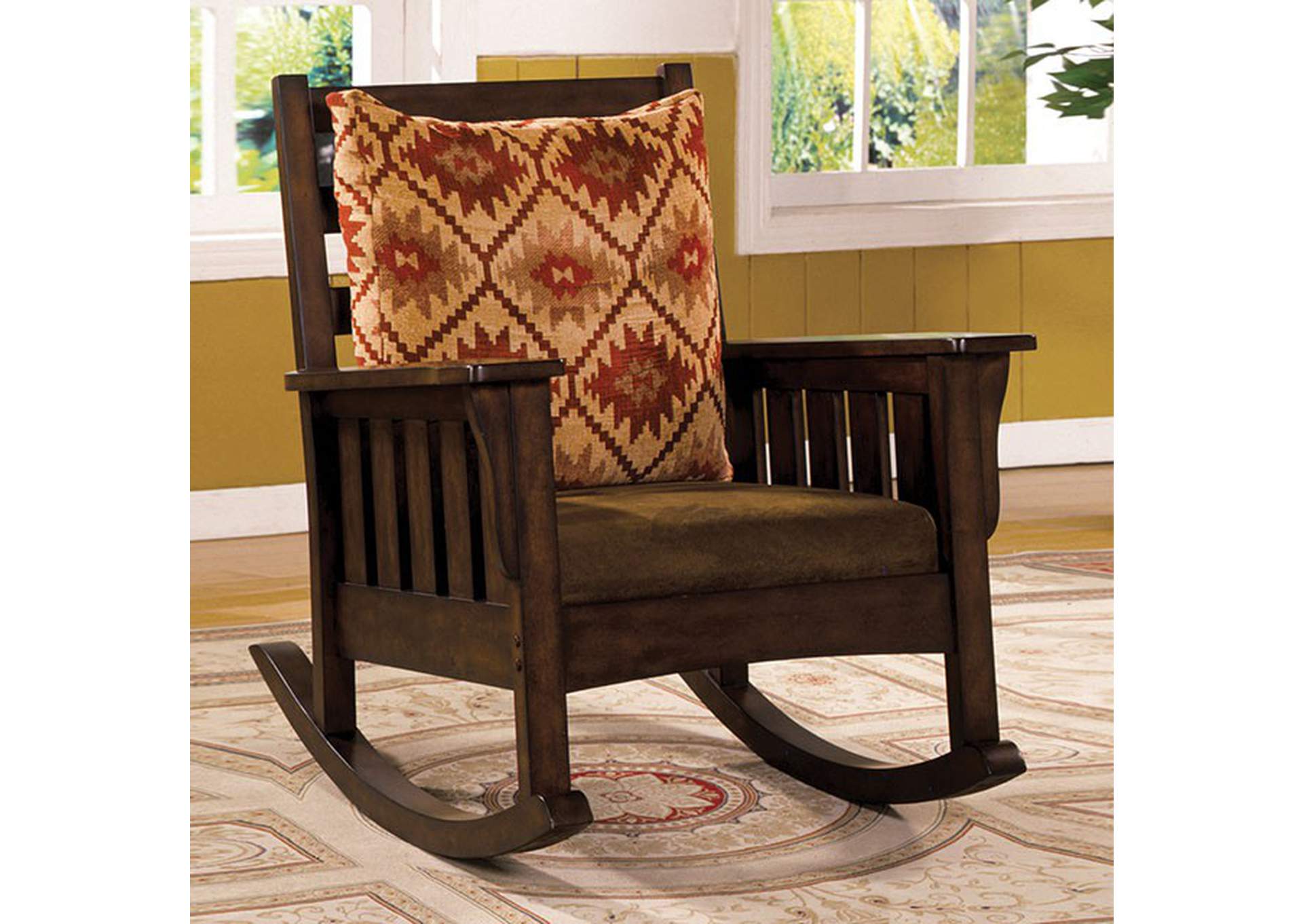 Morrisville Antique Oak Rocking Chair,Furniture of America TX