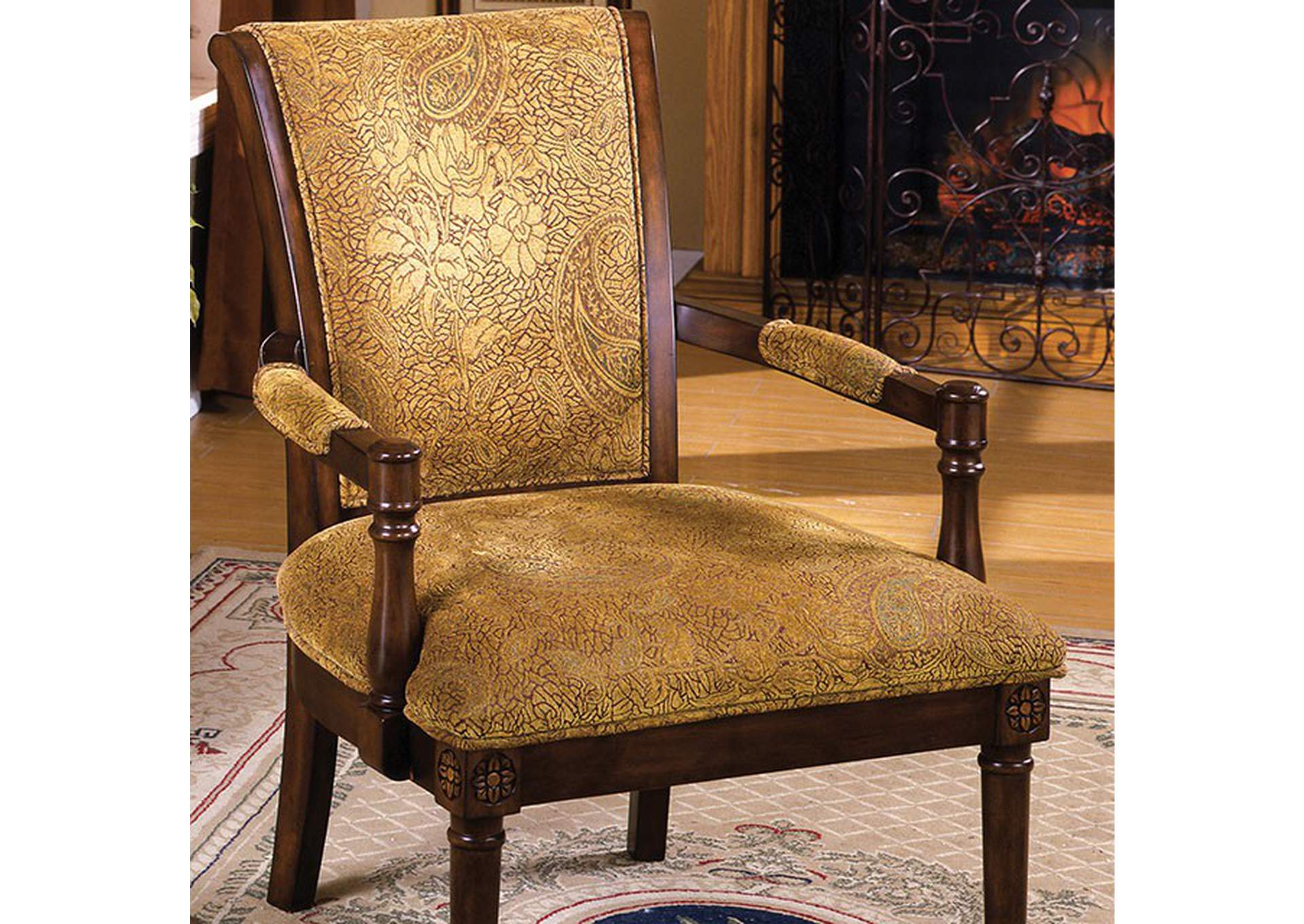 Stockton Antique Oak Accent Chair,Furniture of America TX