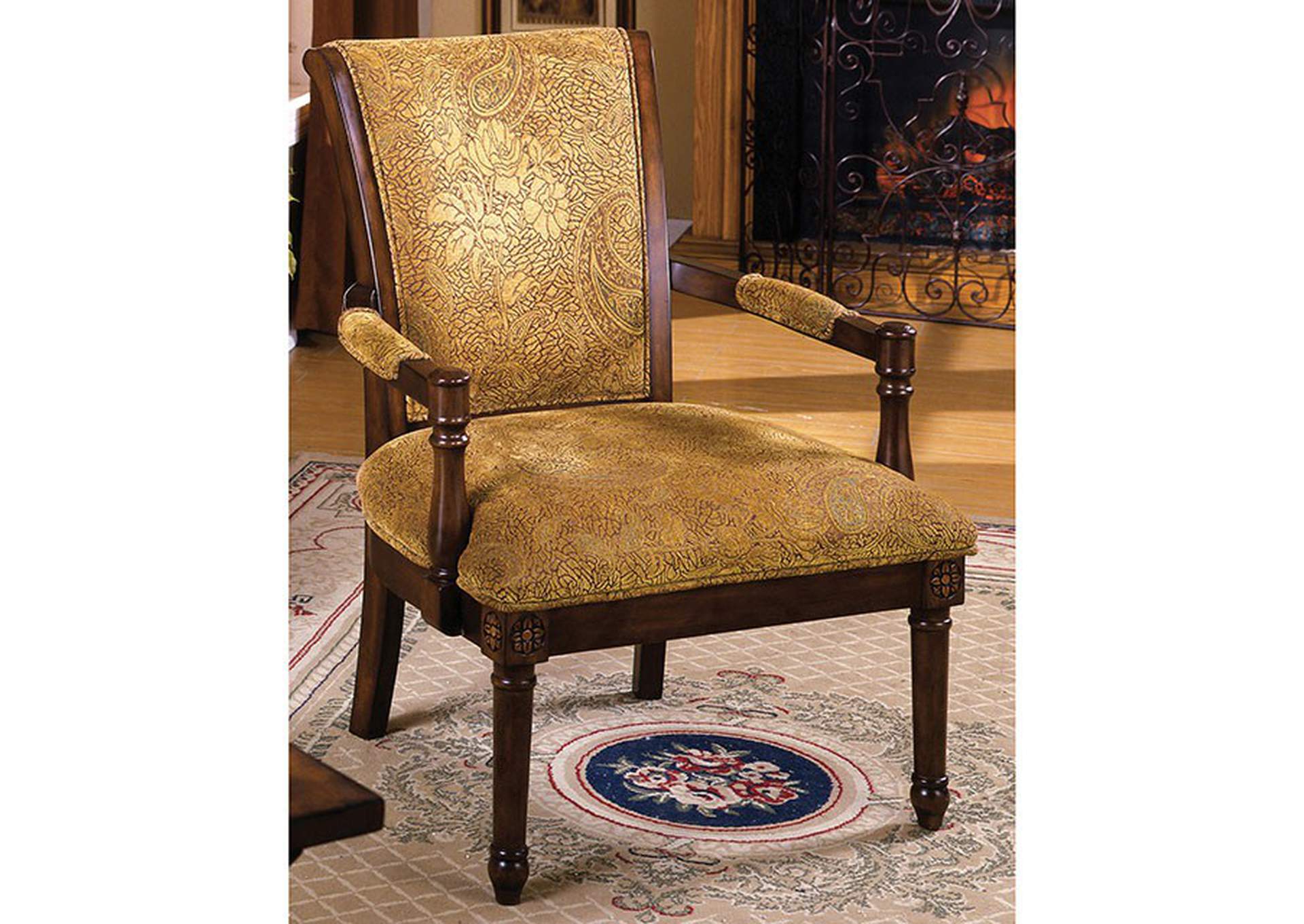 Stockton Antique Oak Accent Chair,Furniture of America TX