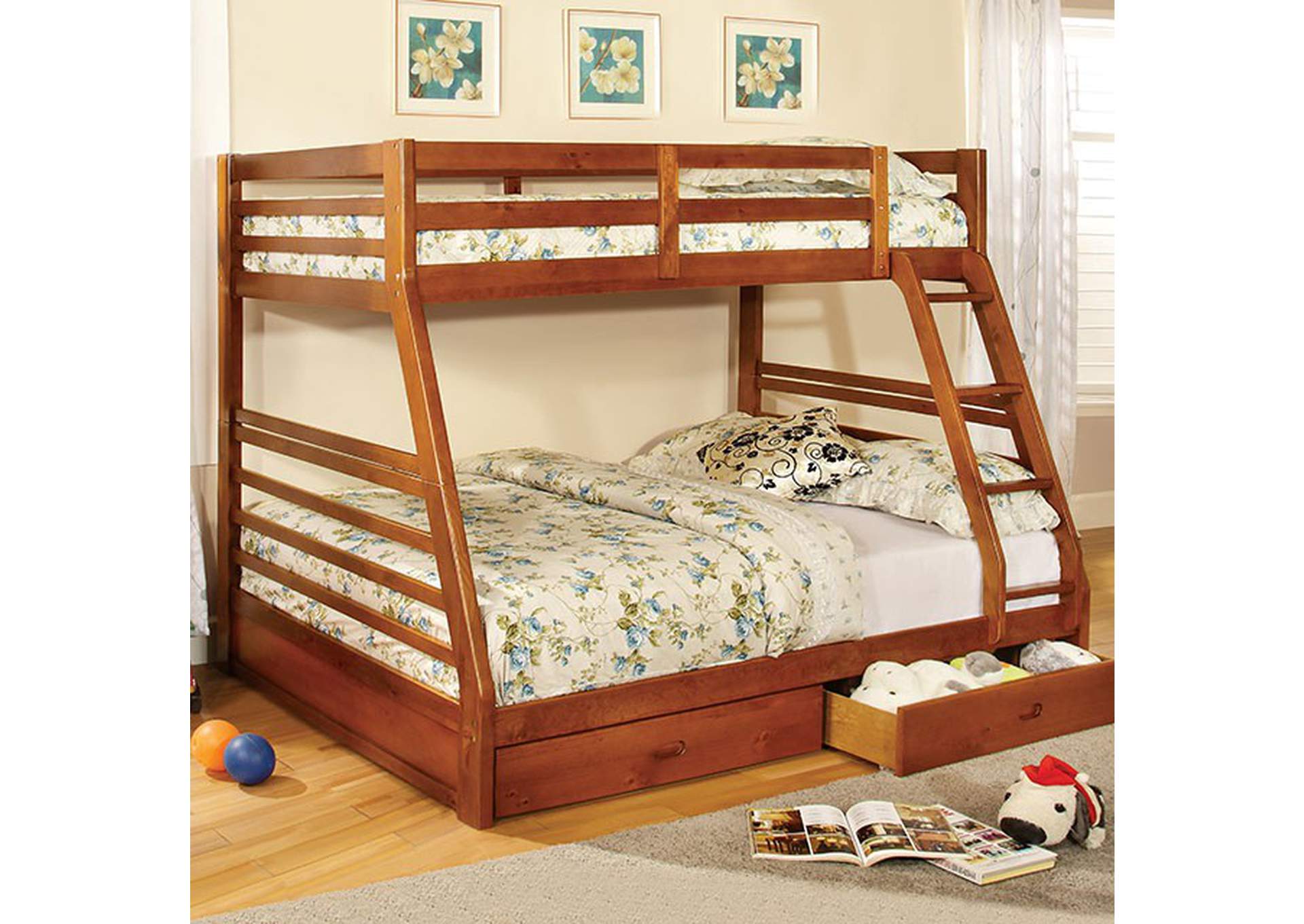 кровать двухъярусная с нижней большой кроватью
