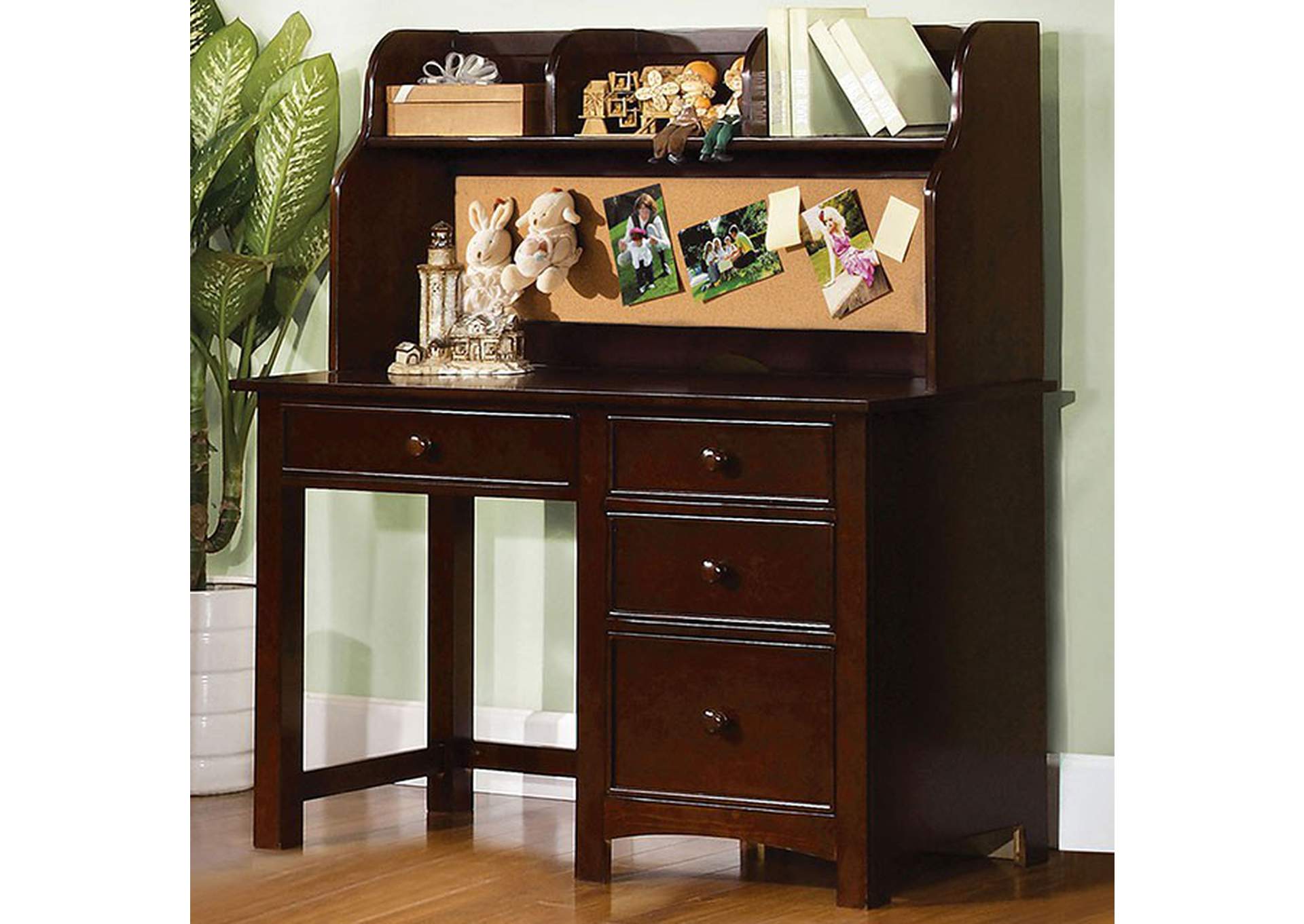 Omnus Dark Walnut Desk Hutch,Furniture of America