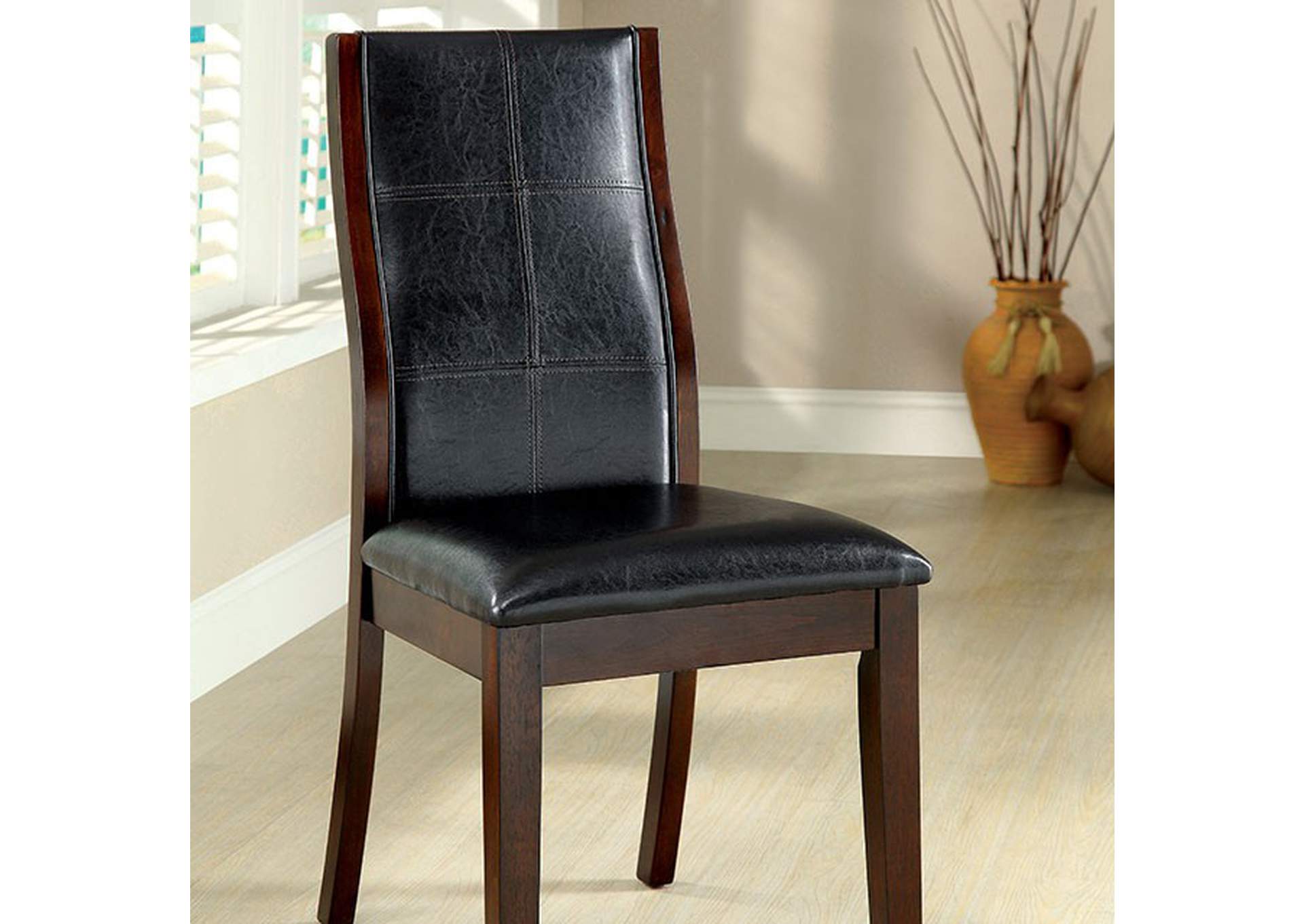 Townsend Brown Cherry Side Chair [Set of 2],Furniture of America TX