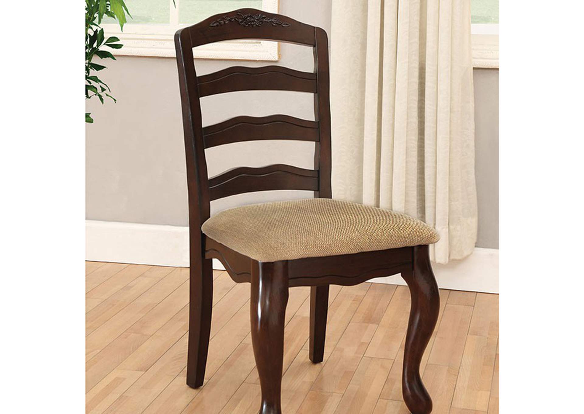 Townsville Dark Walnut Side Chair [Set of 2],Furniture of America DTC