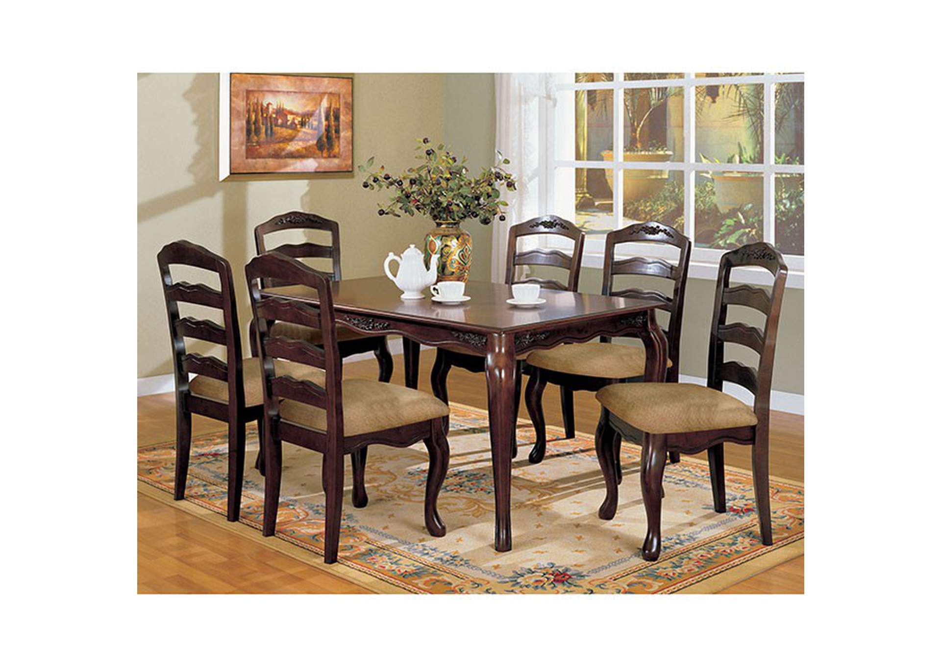 Townsville Dark Walnut Side Chair [Set of 2],Furniture of America DTC