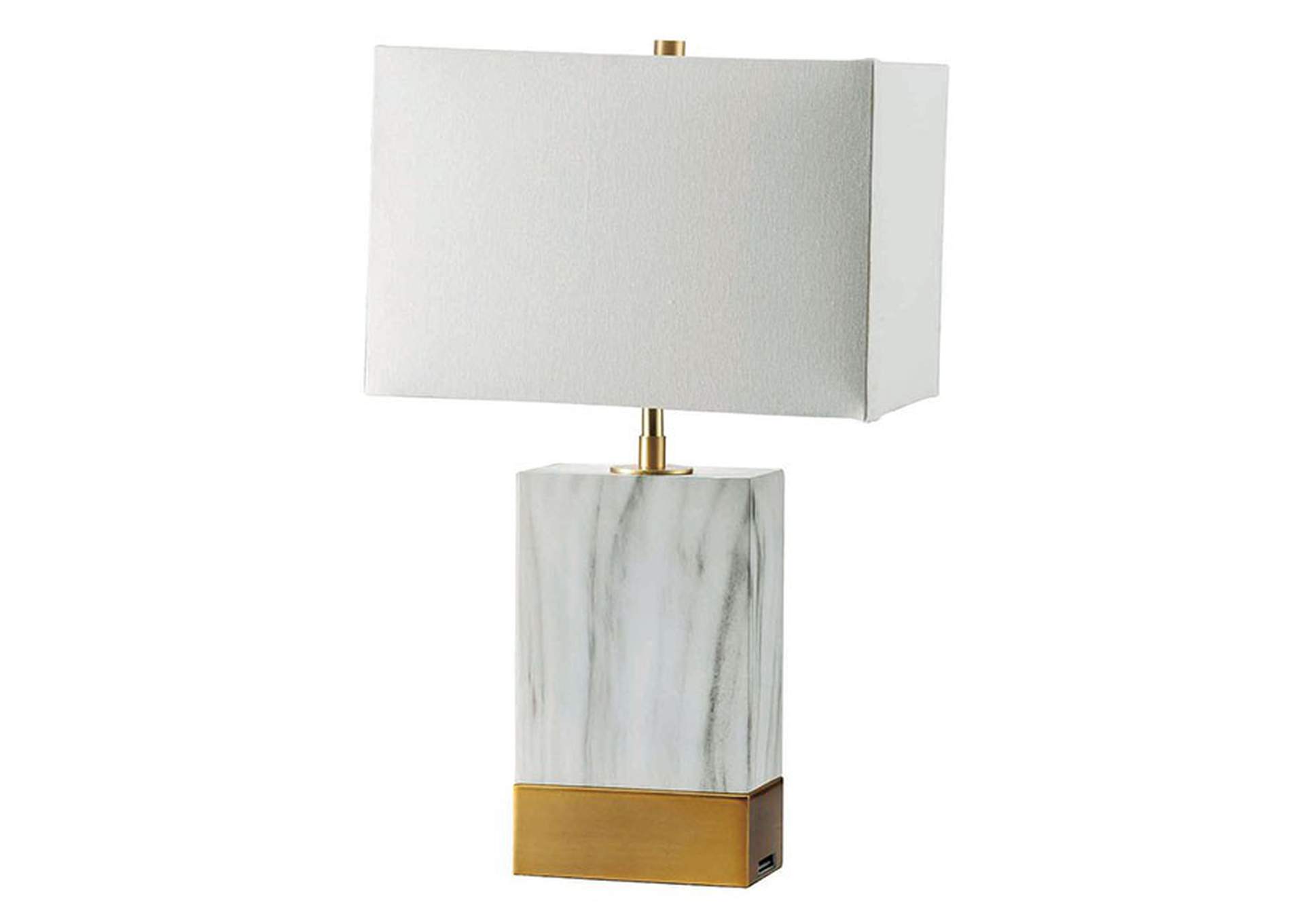 Faith White Table Lamp,Furniture of America