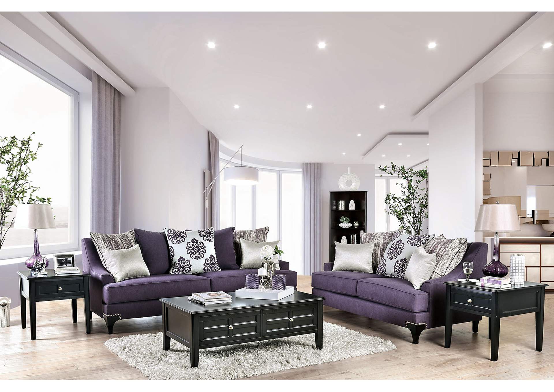Sisseton Purple Sofa,Furniture of America