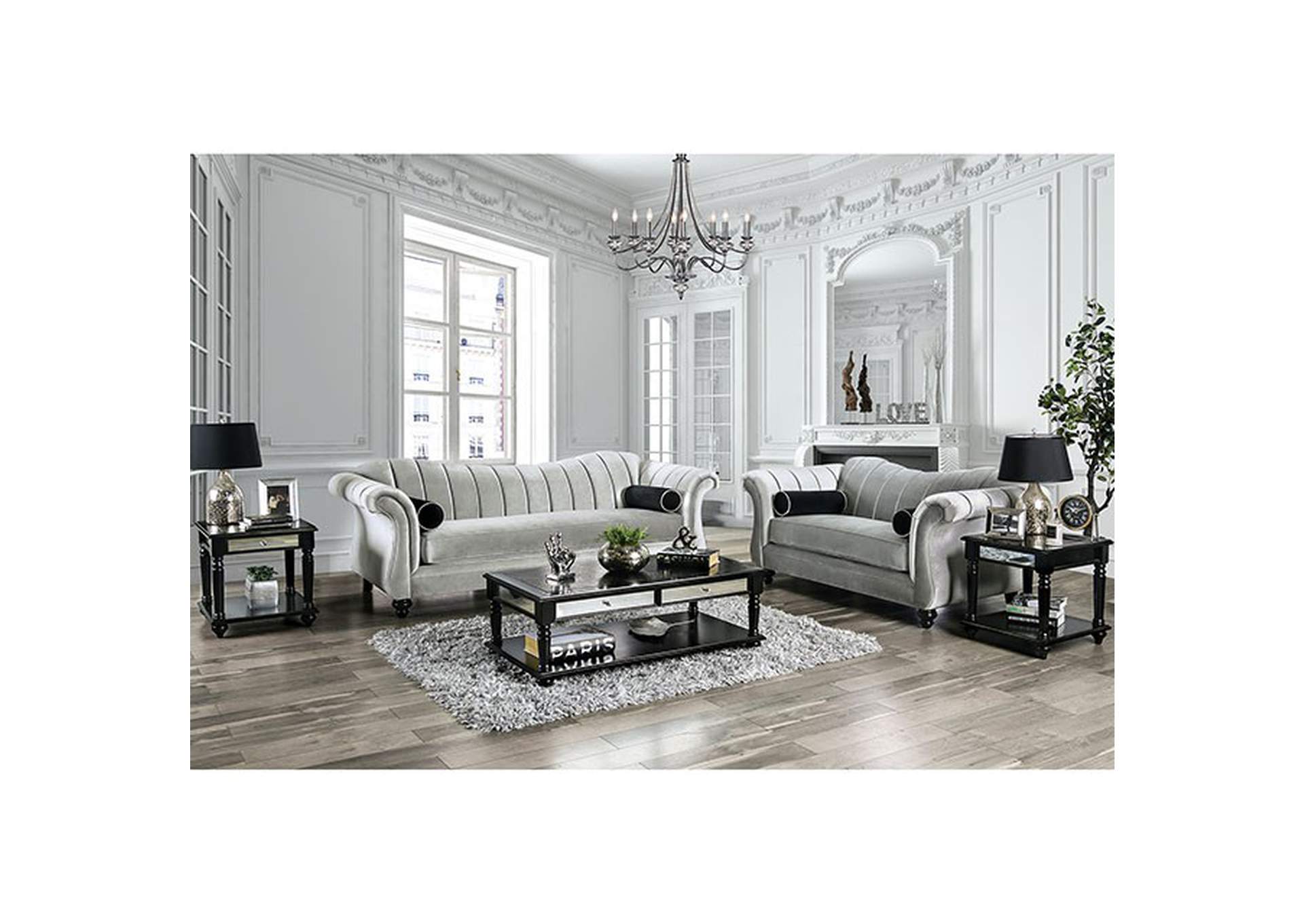 Marvin Pewter Sofa,Furniture of America
