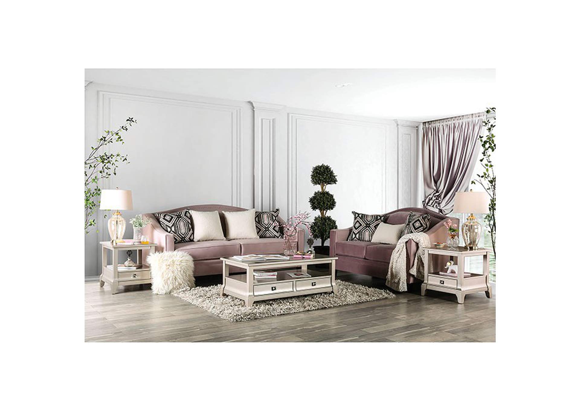 Campana Blush Pink Sofa,Furniture of America