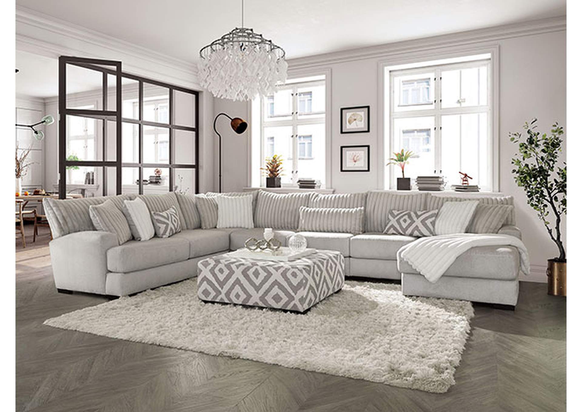Hermiston Ottoman,Furniture of America