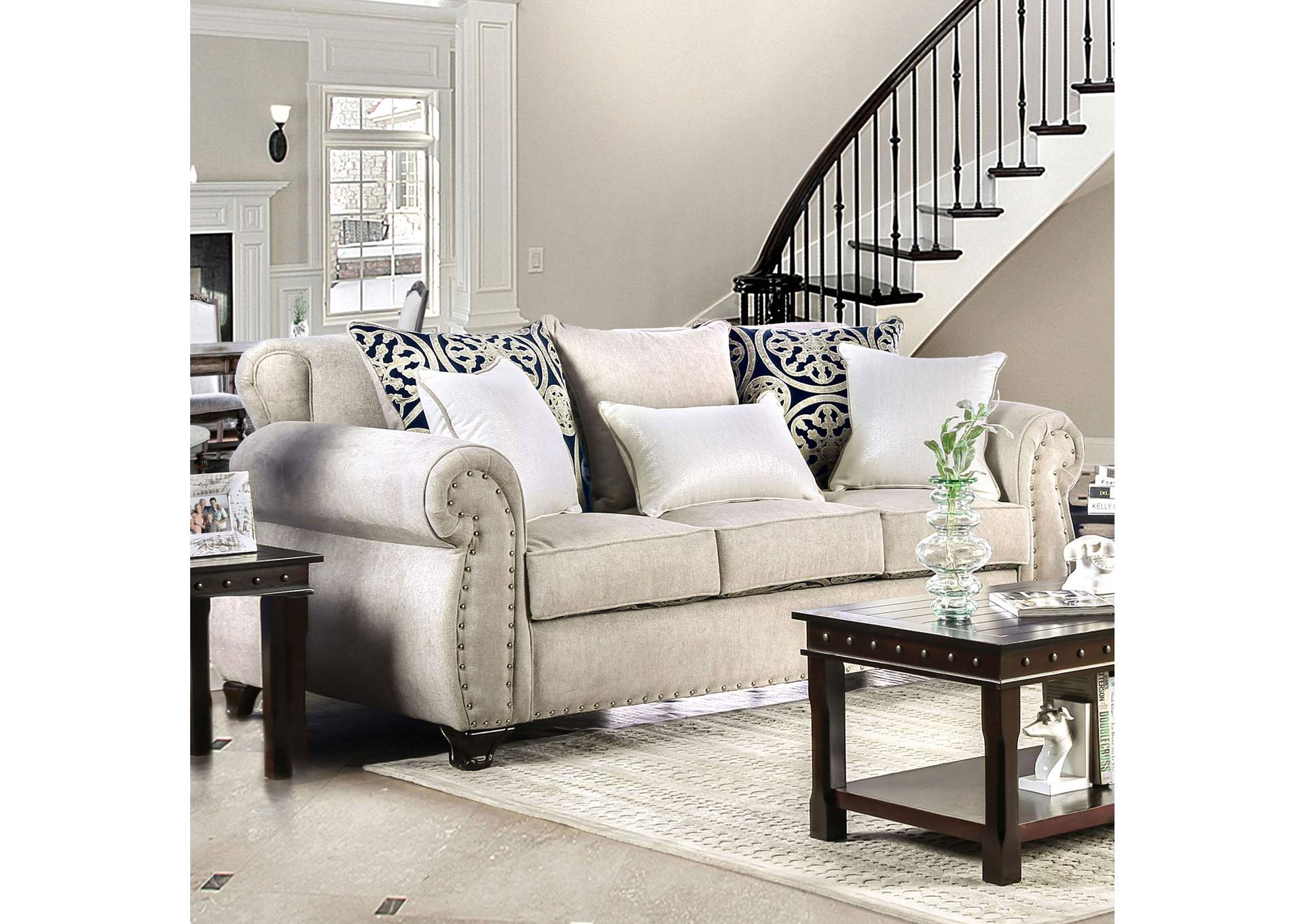 Sinatra Light Mocha Sofa,Furniture of America TX