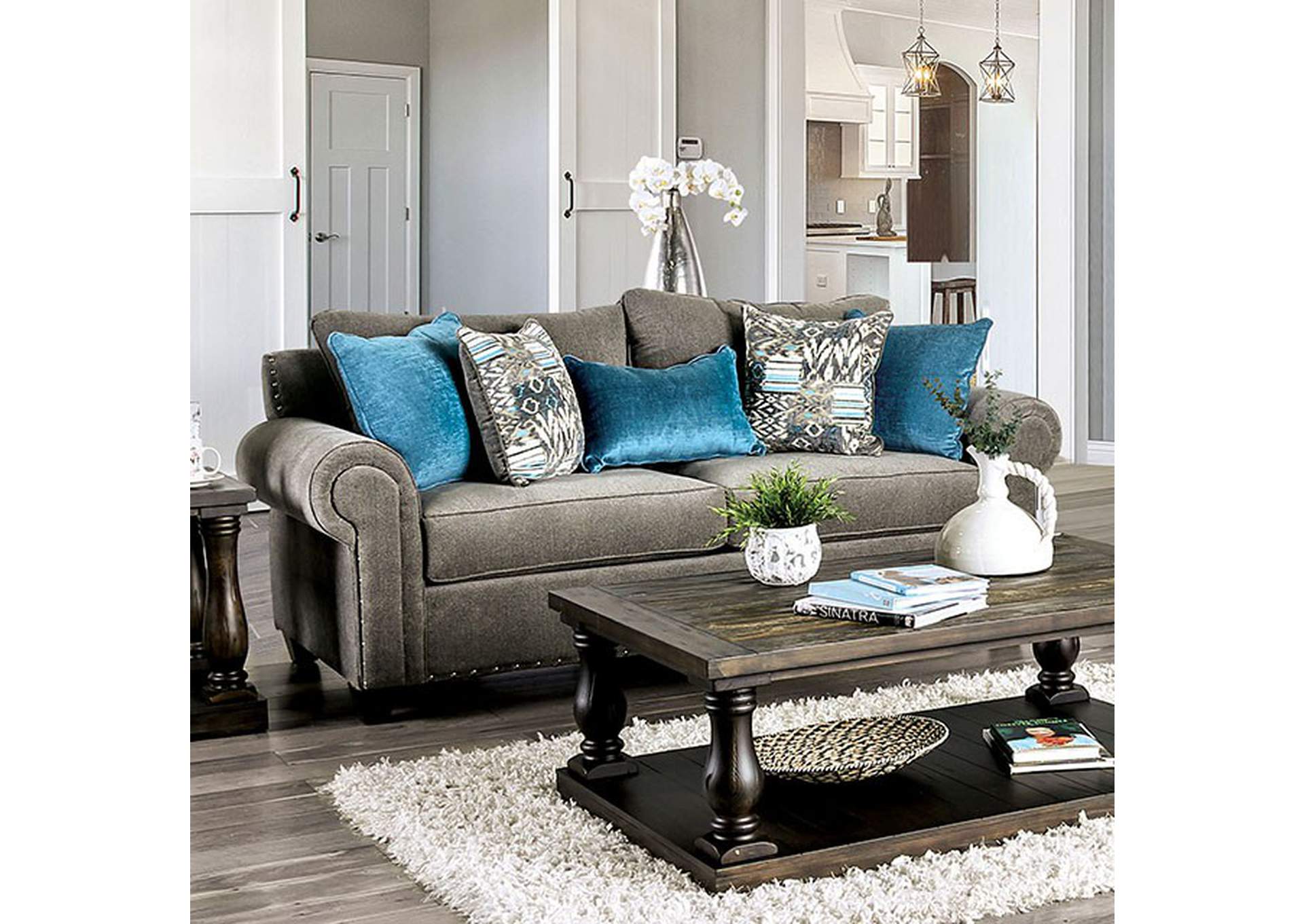 Mott Gray Sofa,Furniture of America