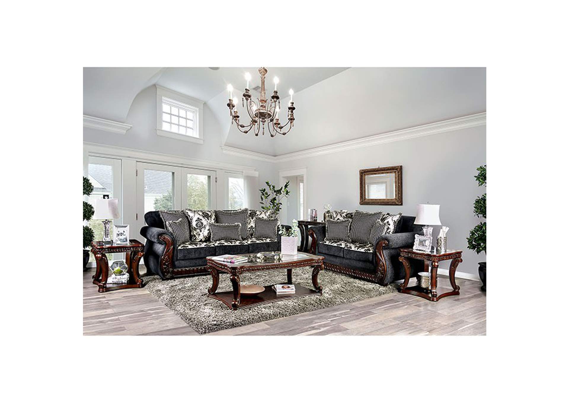 Whitland Dark Gray Sofa,Furniture of America