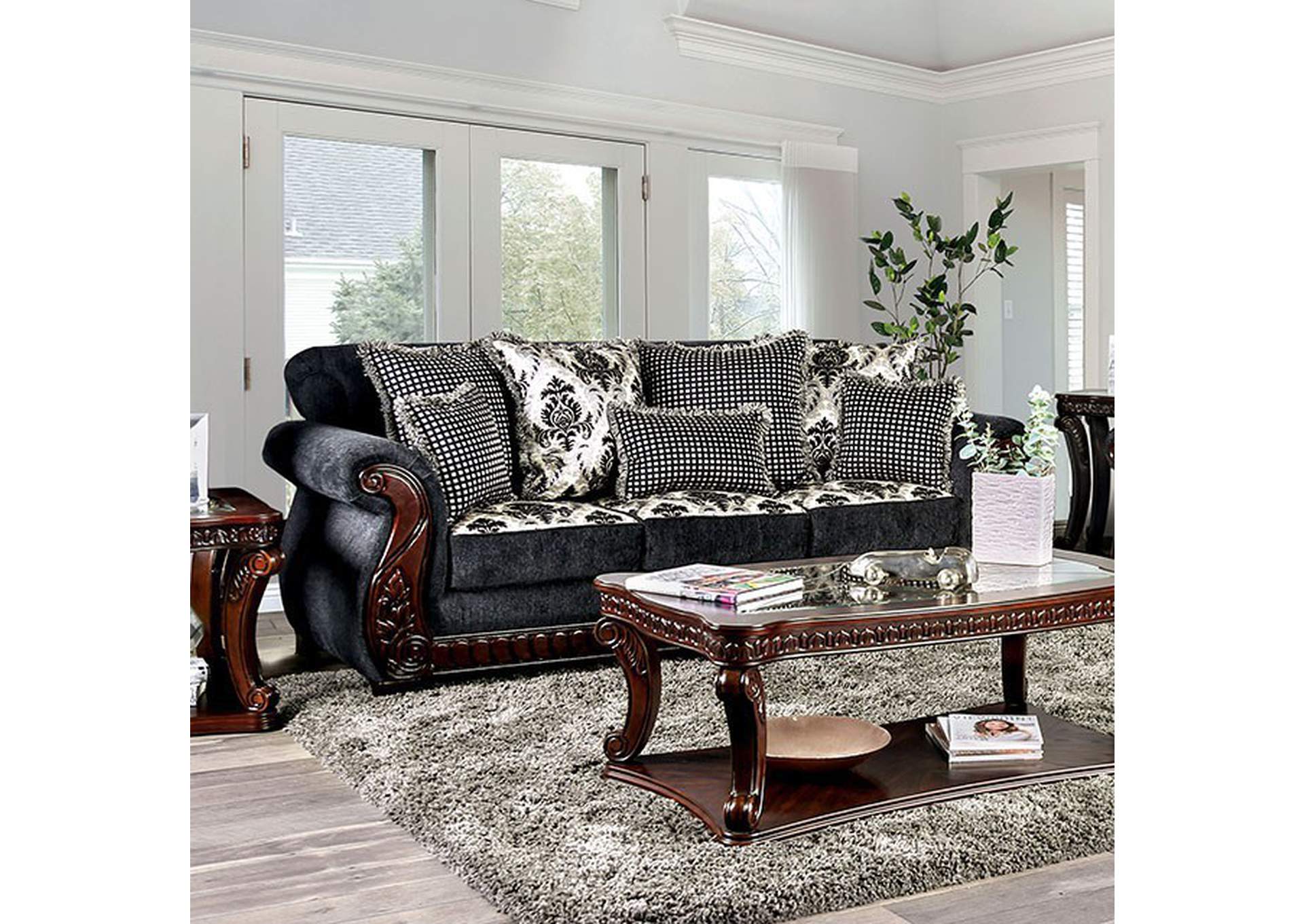 Whitland Dark Gray Sofa,Furniture of America