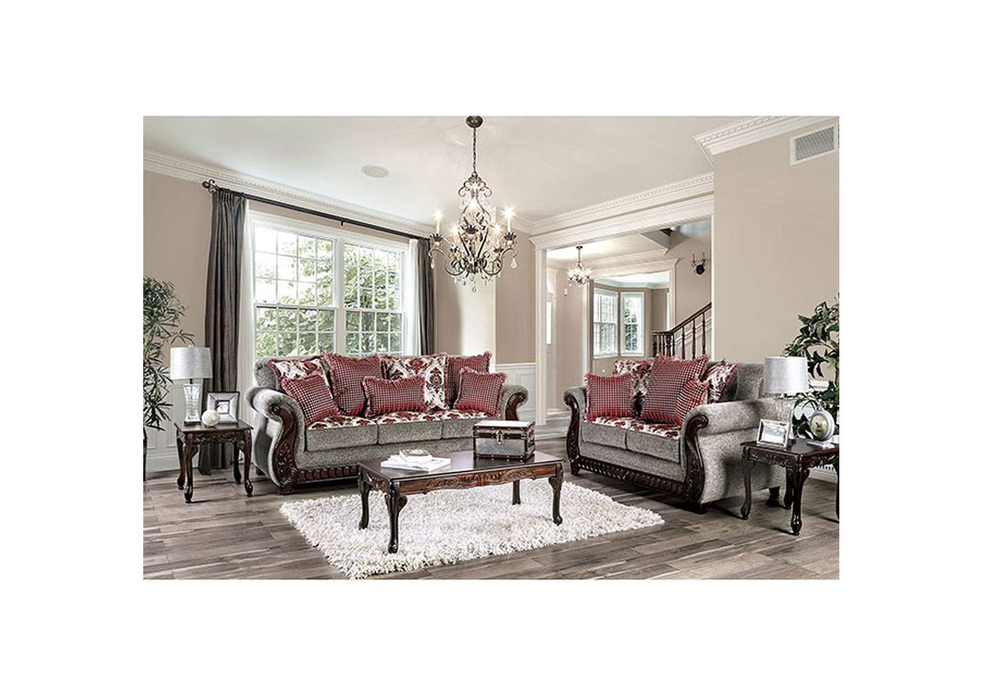 Whitland Light Gray Sofa,Furniture of America