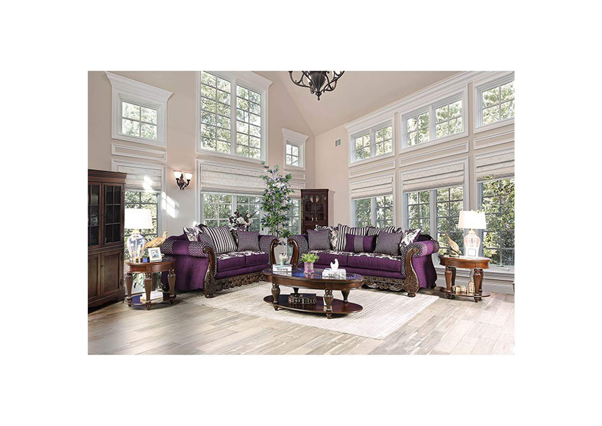 Emilia Purple Sofa,Furniture of America