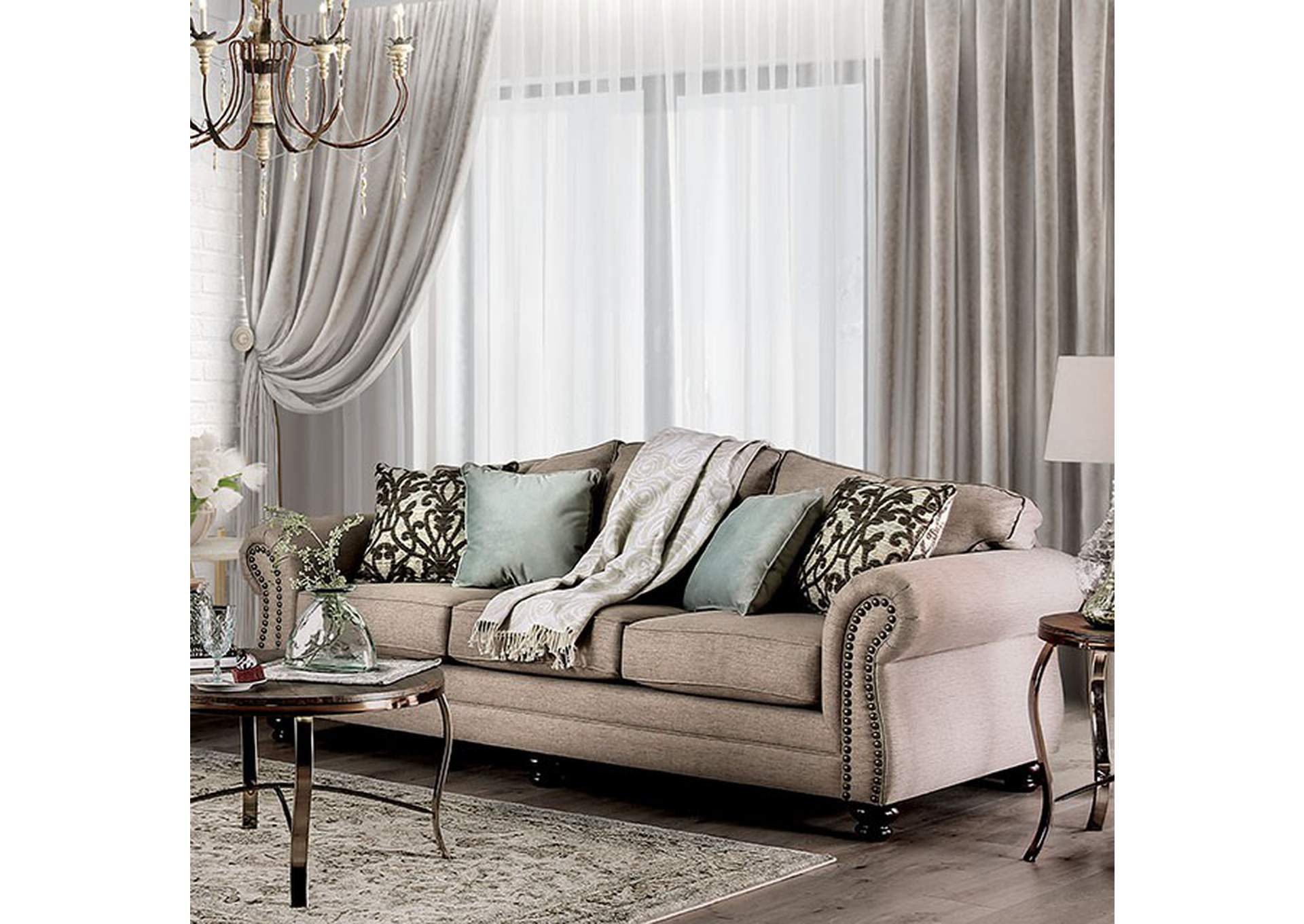 Jarauld Dark Taupe Sofa,Furniture of America