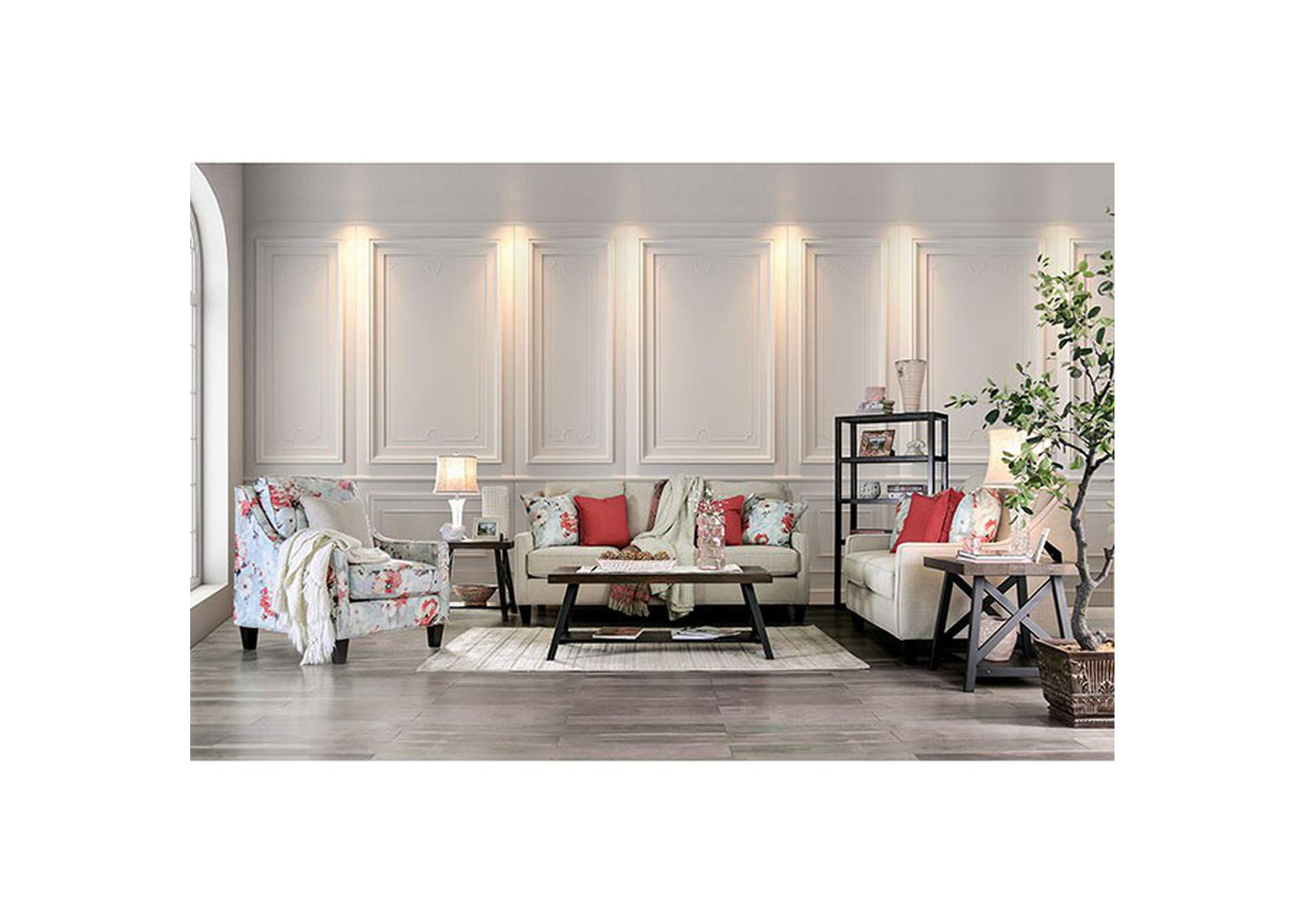 Nadene Ivory Sofa,Furniture of America