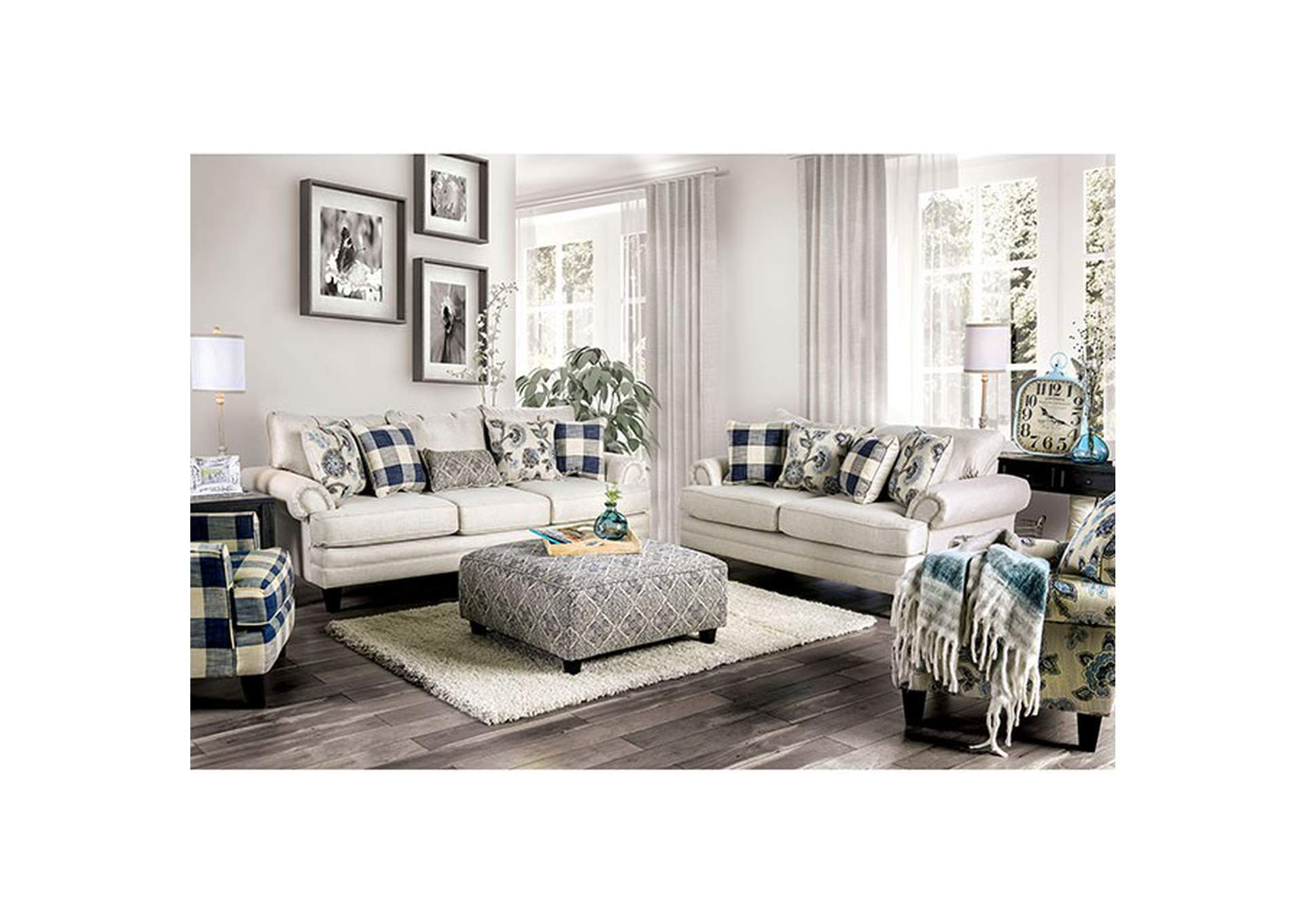 Nash Ivory Sofa,Furniture of America