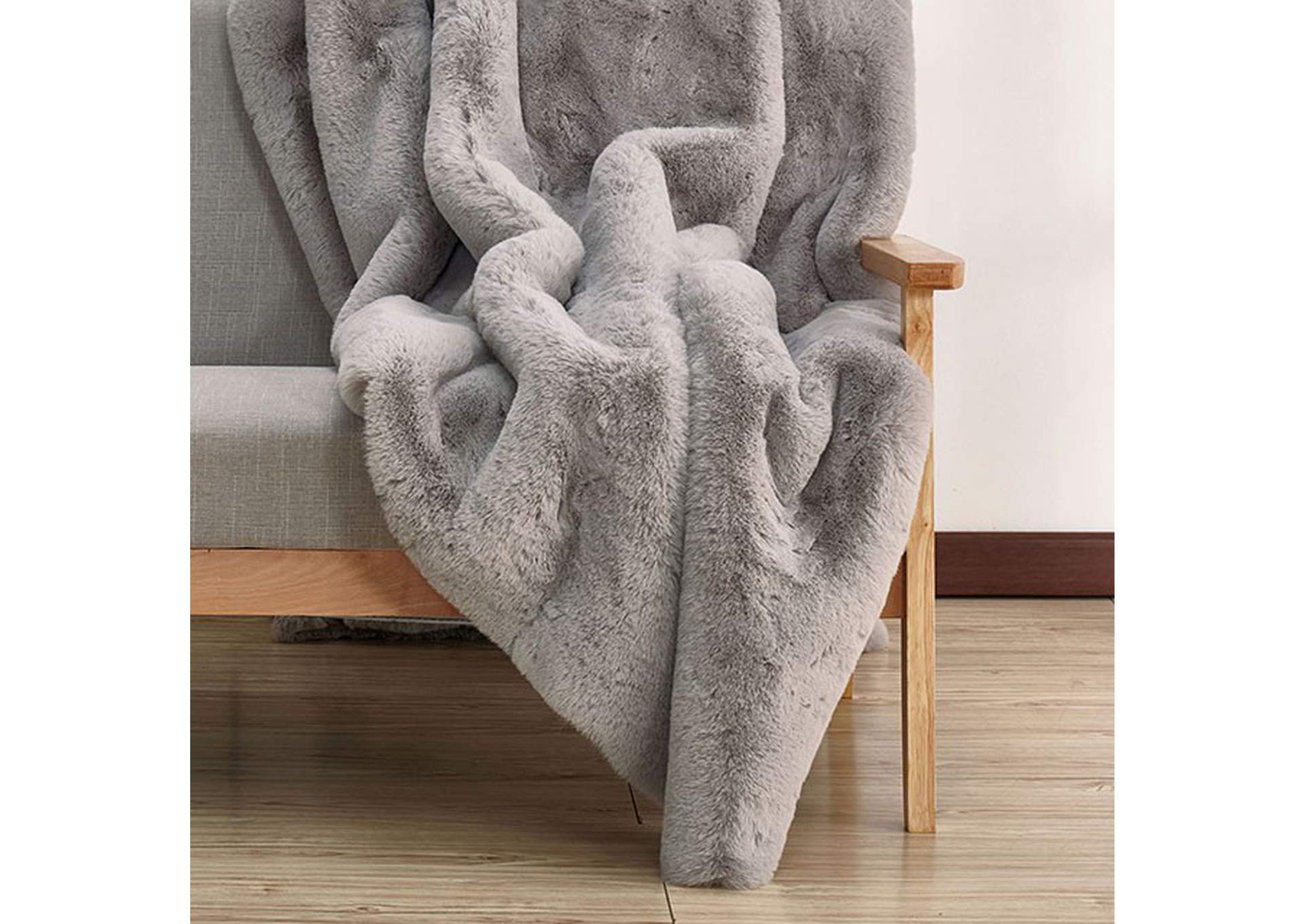Caparica Silver Throw Blanket,Furniture of America