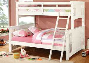 Image for Spring Creek White Full Bunk Bed w/Dresser and Mirror