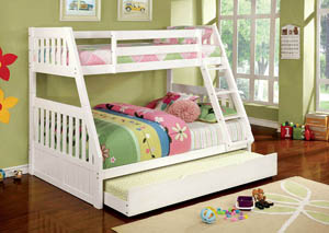 Image for Canberra ll White Twin/Full Trundle Bunk Bed w/Dresser and Mirror