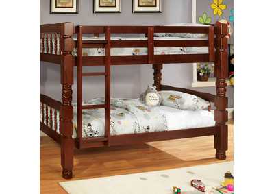 Carolina Cherry Twin/Twin Bunk Bed w/Dresser and Mirror