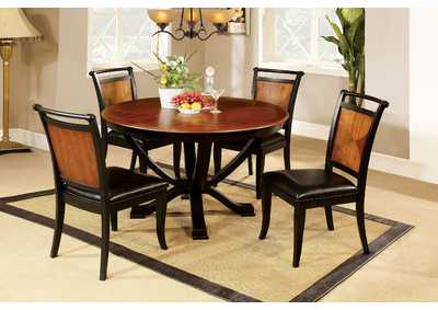 Salida l Black/Acacia Dining Table w/4 Side Chair