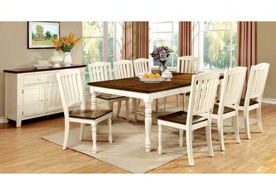 Image for Harrisburg White/Oak Extension Dining Table w/6 Side Chair