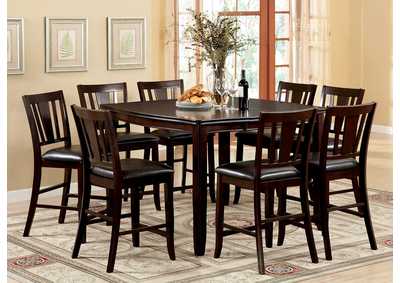 Edgewood ll Espresso Extension Leaf Counter Table w/8 Counter Chair,Furniture of America