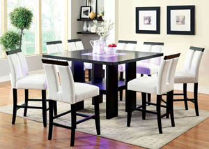 Image for Luminar II Black Counter Table w/8 Black Counter Chair