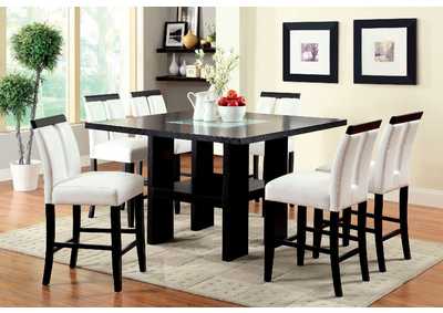 Image for Luminar II Black Counter Table w/6 Black Counter Chair