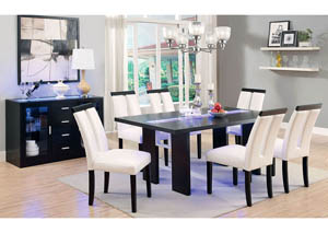 Image for Luminar Espresso Glass Inlay & LED Light Dining Table w/4 Side Chair