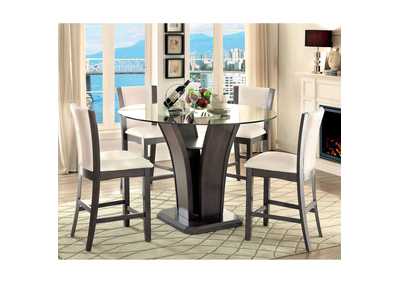 Image for Manhattan III Gray Glass-Top Counter Table w/4 Counter Chair