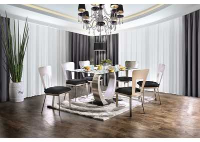 Image for Nova Silver and Black Dining Table w/4 Side Chair