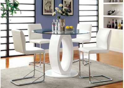 Image for Lodia II White Counter Table w/4 Counter Chair