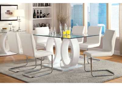 Image for Lodia I White Dining Table w/6 Side Chair