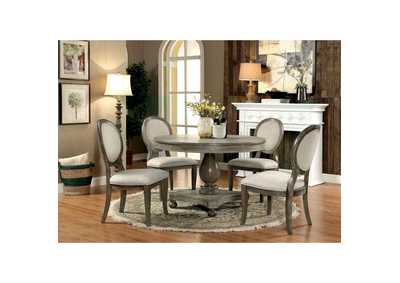 Kathryn Rustic Oak Dining Table w/4 Side Chair