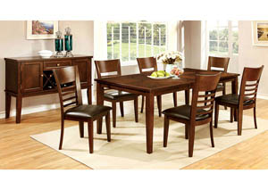 Hillsview I Brown 78" Extension Leaf Dining Table w/6 Side Chair