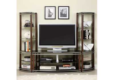 Image for Silver Creek Brown & Silver TV Console w/2 Pier Shelves