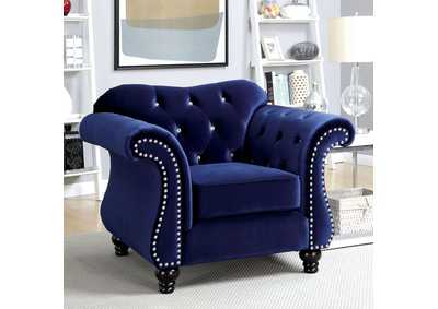 Jolanda Dark Blue Chair,Furniture of America