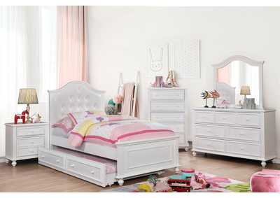 Image for Olivia White Twin Platform Bed w/Trundle